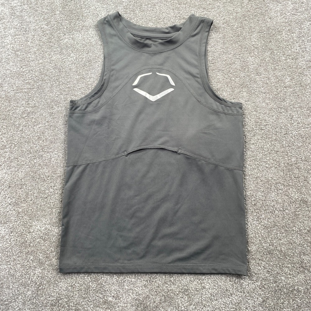 EvoShield Chest Guard Crew Neck Shirt Top Sleeveless Youth Boy's Size L Gray
